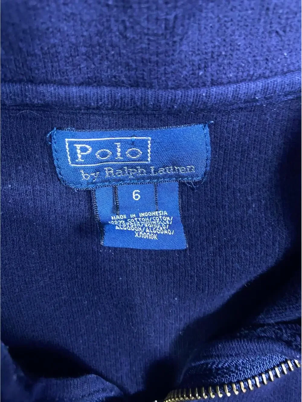 Polo Ralph Lauren Baby Sweater Blue 1/4 Zip Pullover Long Sleeve Ribbed Sz 6